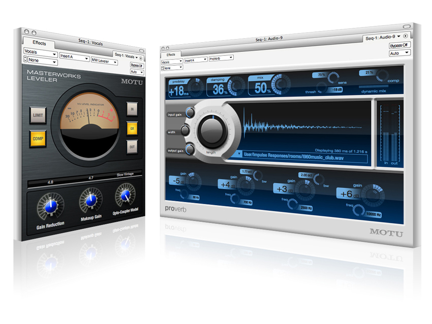 MasterWorks Leveler (left) and ProVerb are new to DP's plug-in collection.